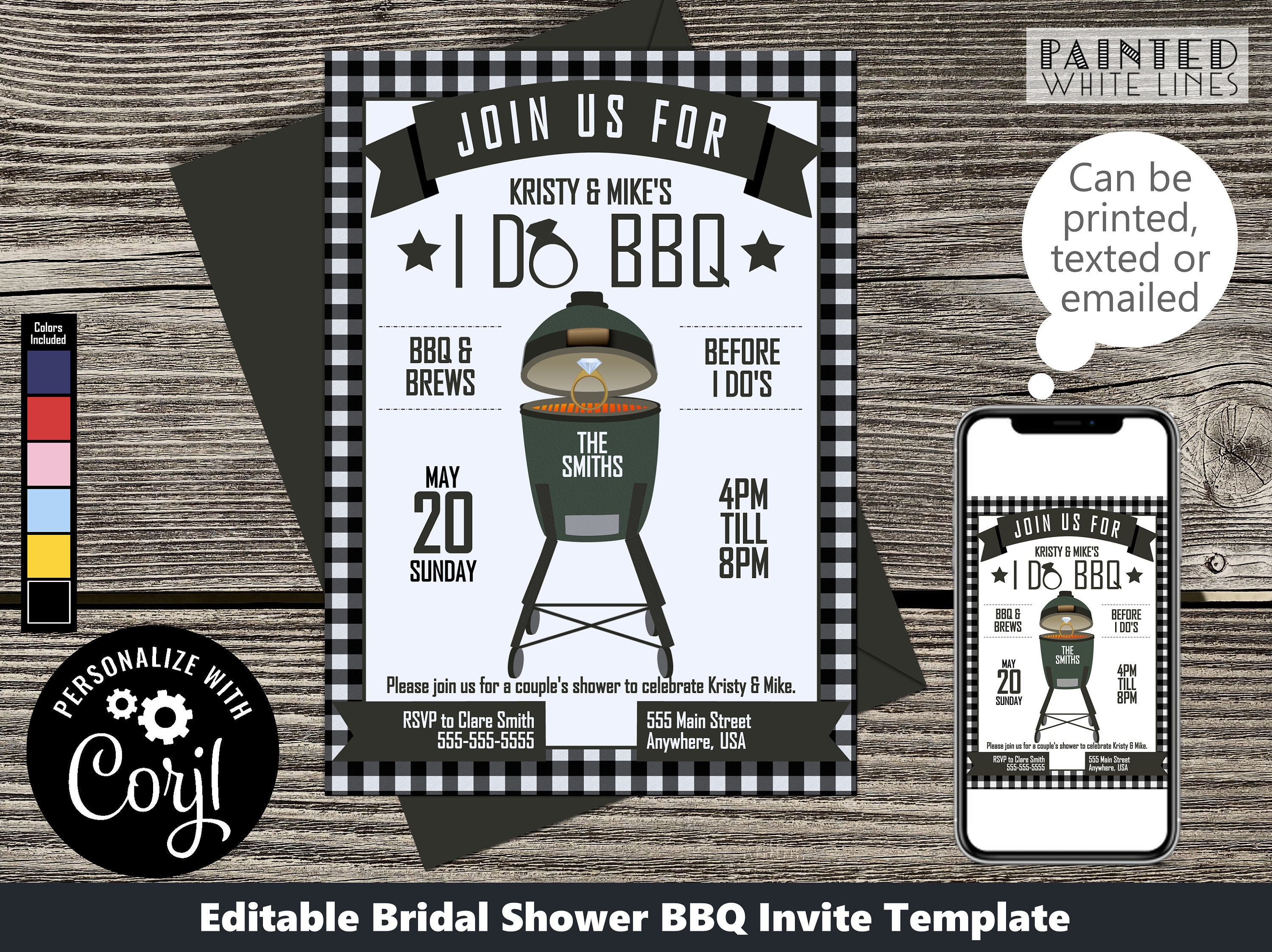 I Do BBQ Bridal Shower Invitation Template BBQ Invite Couples Shower Backyard Barbeque Wedding Party Invite Barbecue