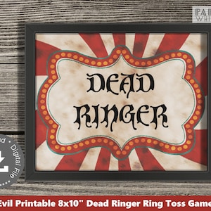 Dead Ringer Halloween Party Game Sign Haunted Carnival Sign Halloween Ring Toss Game Sign Carnival Scary Carnival Game Haunted Circus PWL24