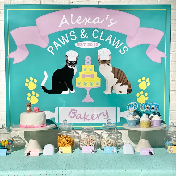 Kitty Cat Party Digital Backdrop Kids Birthday Banner Cat - Etsy