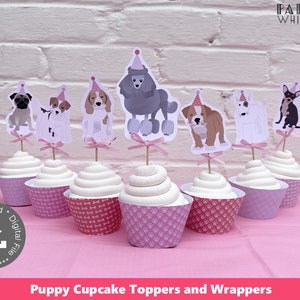 Pink Dog Cupcake Topper Printable Cupcake Toppers Printable - Etsy