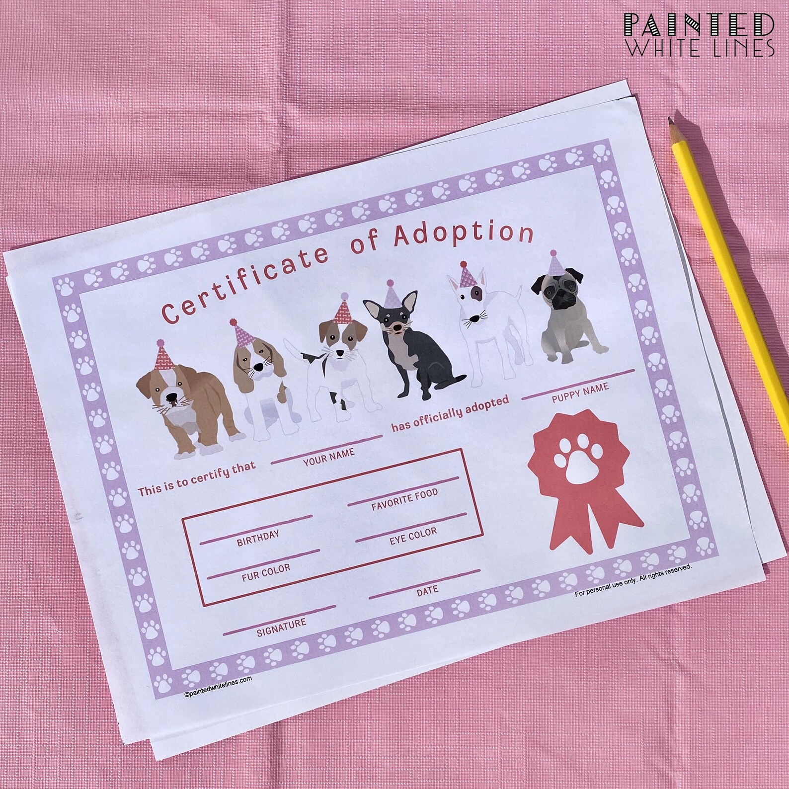 Puppy Adoption Certificate Puppy Dog Adoption Certificate Printable ...