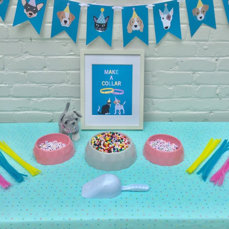 Printable Pet Party Birthday Bunting Banner Girls Birthday Decorations Adopt a Pet Party Supplies Pet Adoption Party Decor Kids PWL4 image 9
