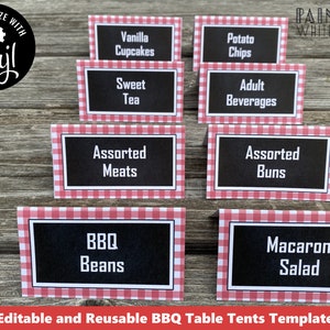 Printable Backyard BBQ Table Tents Template BBQ Food Labels Summer BBQ I do Bbq Party Decor Picnic Party Decorations Télécharger BaByQ pwl8
