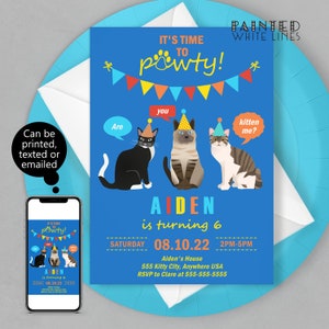 Birthday Cat Party Stats Board Printable 8x10 16x20 Milestone Poster Sign Boy Any Age First Birthday Editable Template Bonfire PWL19 image 4