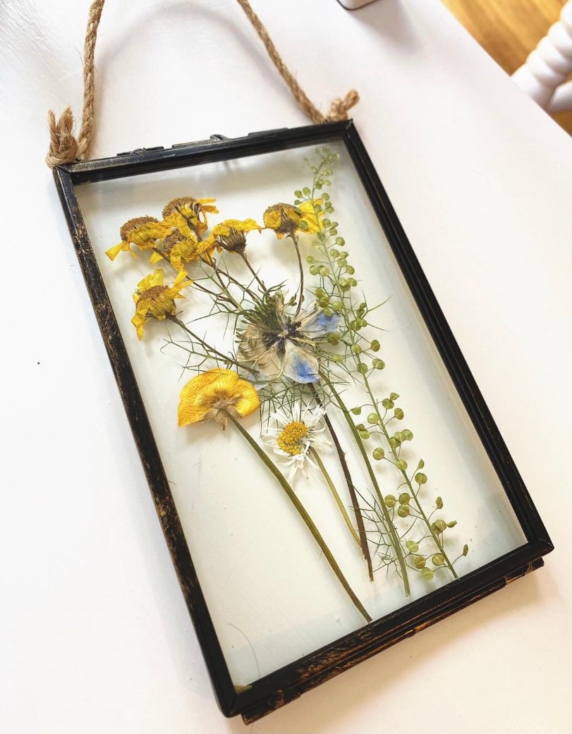 Pressed Flower Frame, Pressed Flower Floating Frame, Flowers Bouquet Frame,  Birthday Gift, Mother's Day Gift, Housewarming Gift 