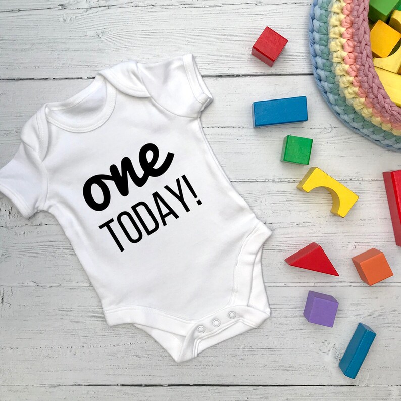 Personalised Name Is 1 Today Babygrow Birthday 1 Year Old Custom Gift Baby Suit