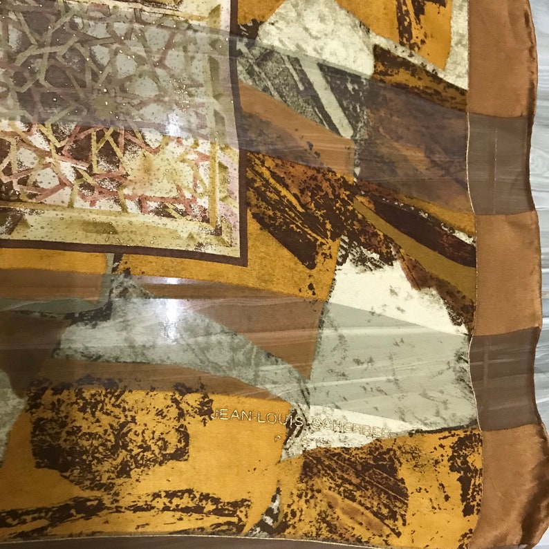 Jean Louis Scherrer paris silk scarf vintage scarves gift k size 34 inches