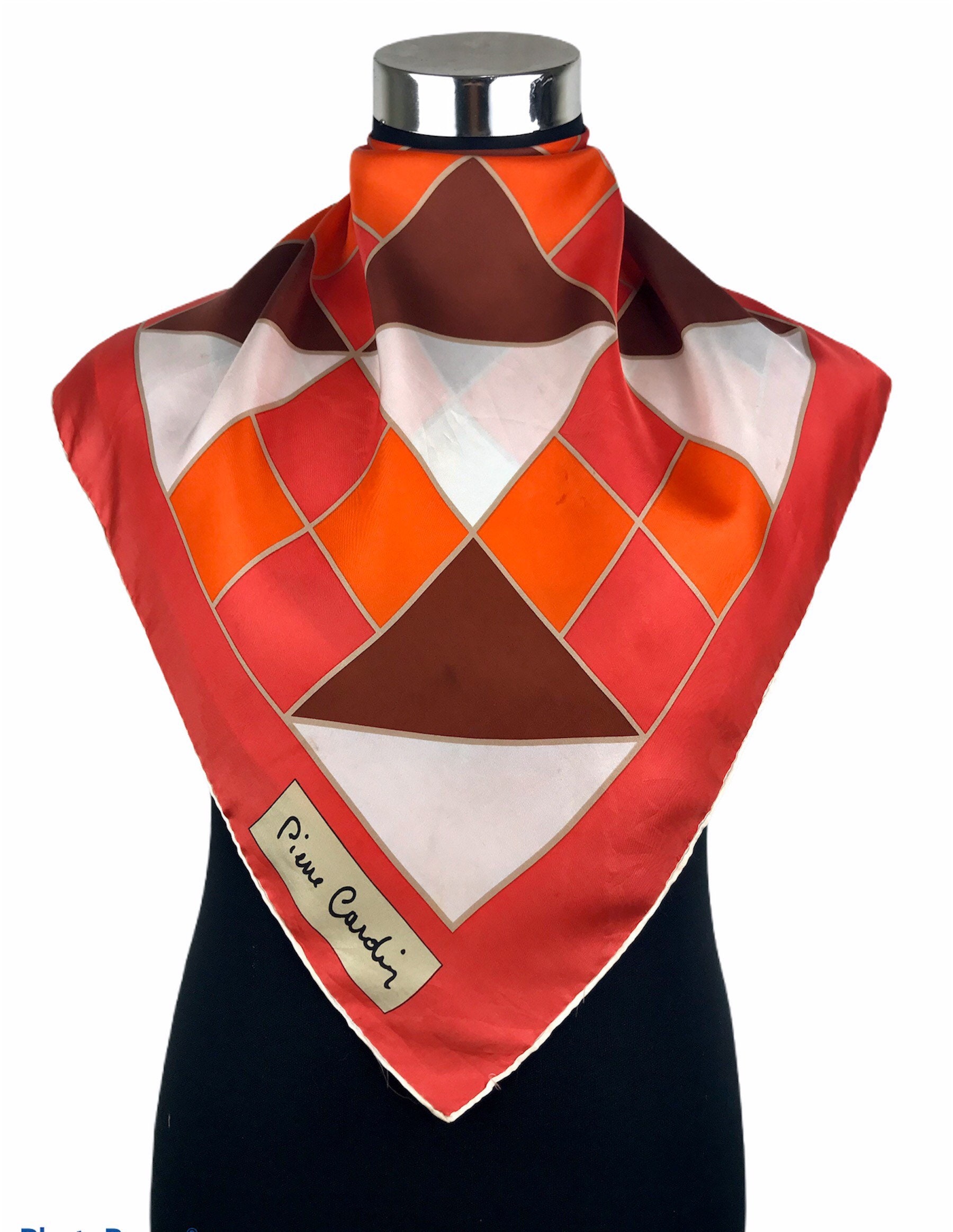 Pierre Cardin silk scarf vintage scarves e1 size 34 inches Etsy