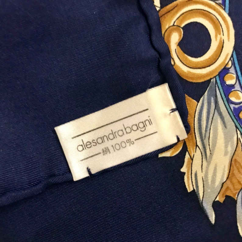 Alesandra Bagni silk scarf vintage scarves gift for her R size 34 inches