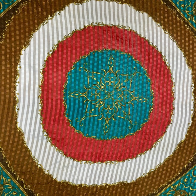 Italy silk scarf vintage scarves designer italy gift E1 Size 34