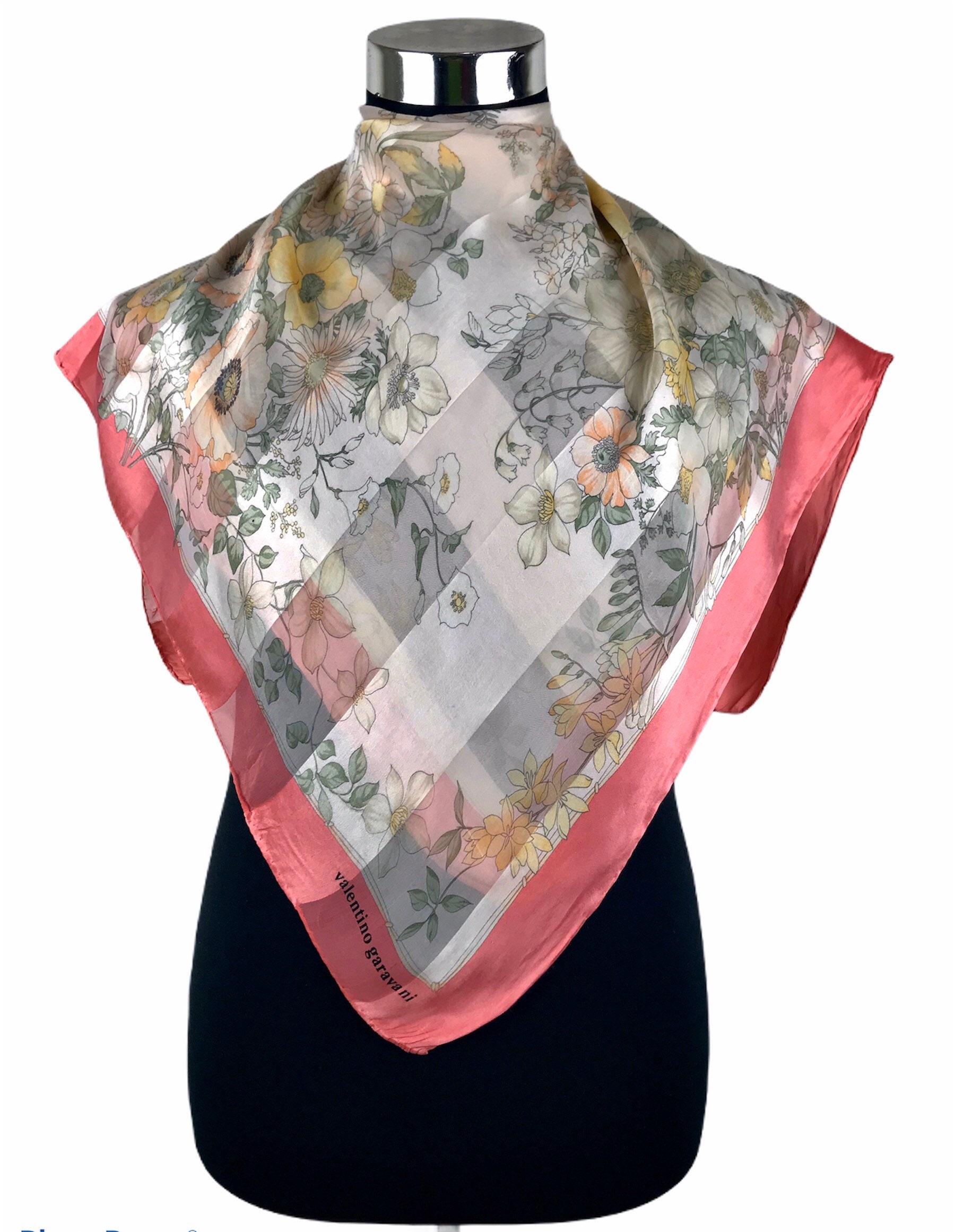 Valentino Garavani silk scarf vintage scarves NV size 34 Etsy