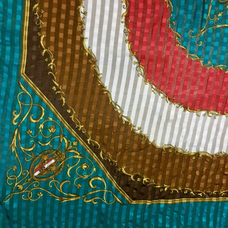 Italy silk scarf vintage scarves designer italy gift E1 Size 34