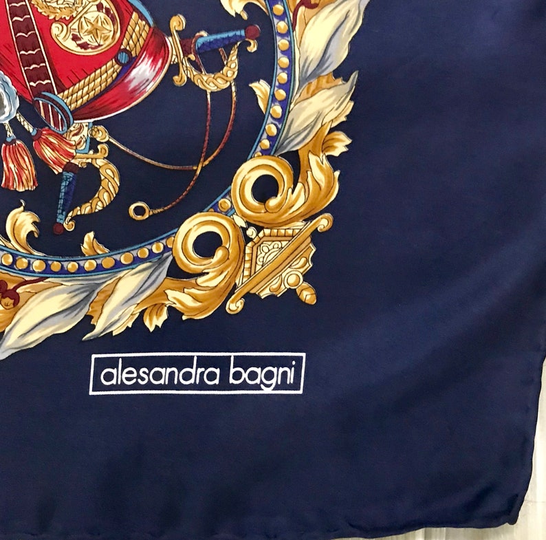 Alesandra Bagni silk scarf vintage scarves gift for her R size 34 inches