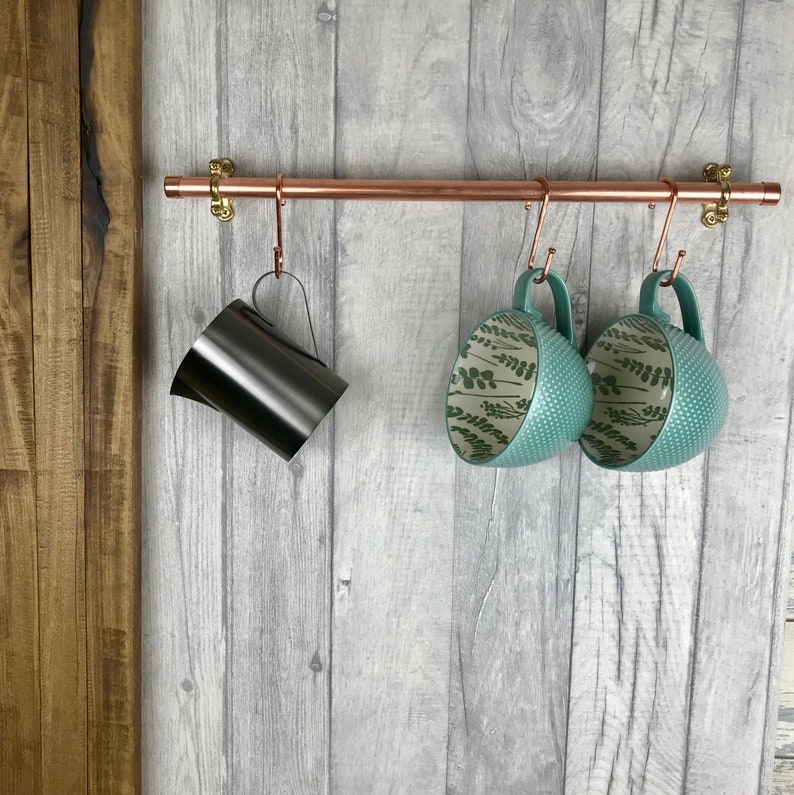 Copper hanger accessory Mug Rack utensil rail rack 40cm Etsy