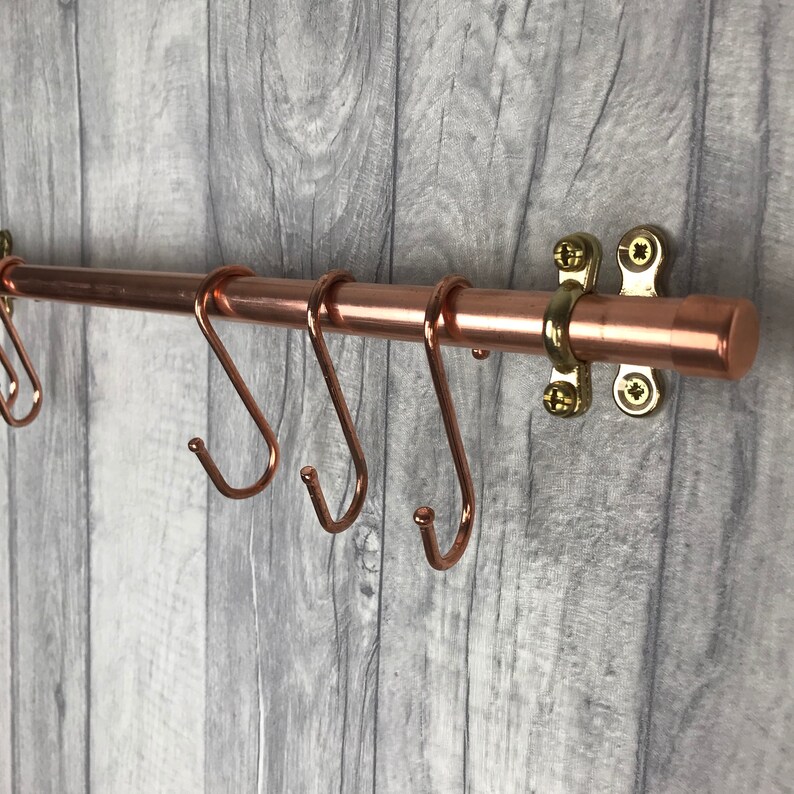Copper hanger accessory Mug Rack utensil rail rack 40cm Etsy