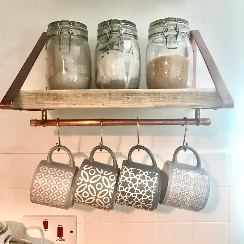 Copper hanger accessory Mug Rack utensil rail rack 40cm Etsy