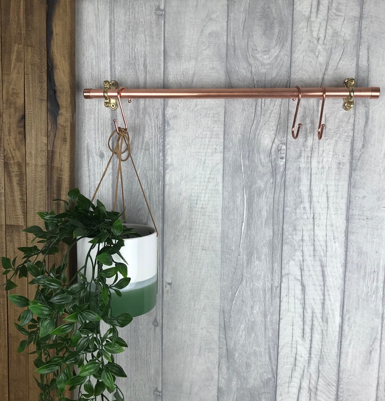 Copper hanger accessory Mug Rack utensil rail rack 40cm Etsy