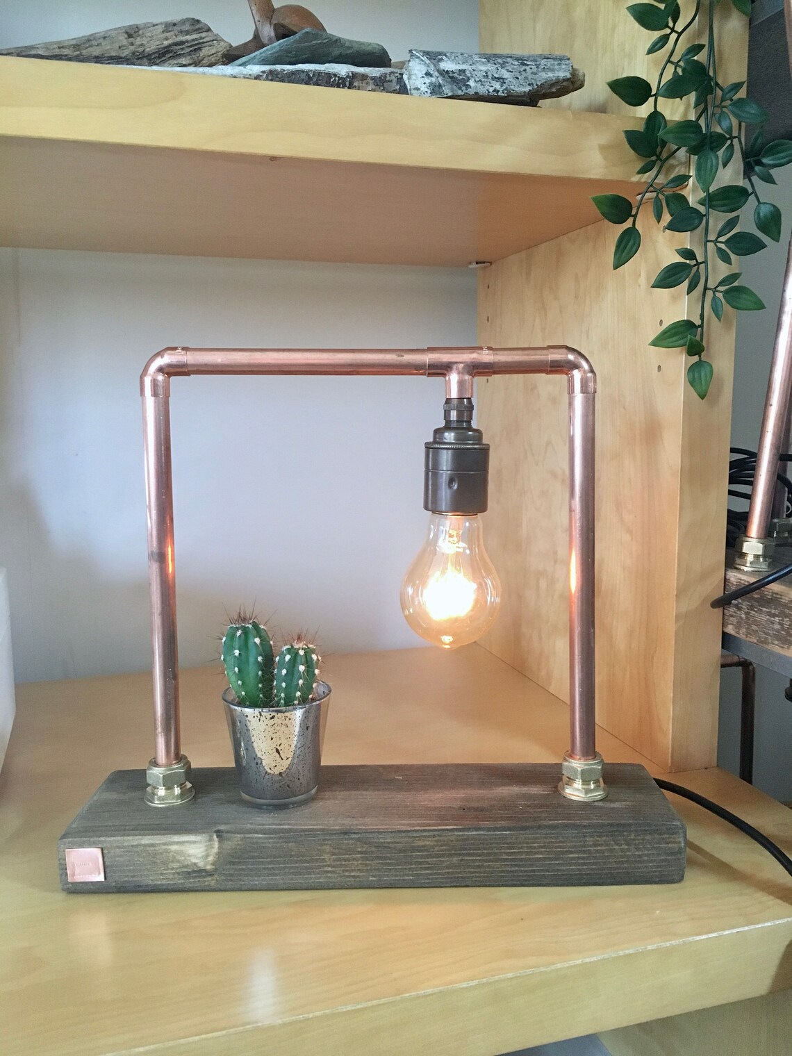 Industrial Style Copper Pipe Table Lamp. Desk Lamp Office | Etsy
