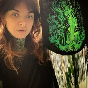 Burning green banner