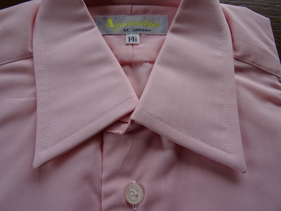 Vintage 1970s Pink Aquascutum Dagger Collar Shirt… - image 1