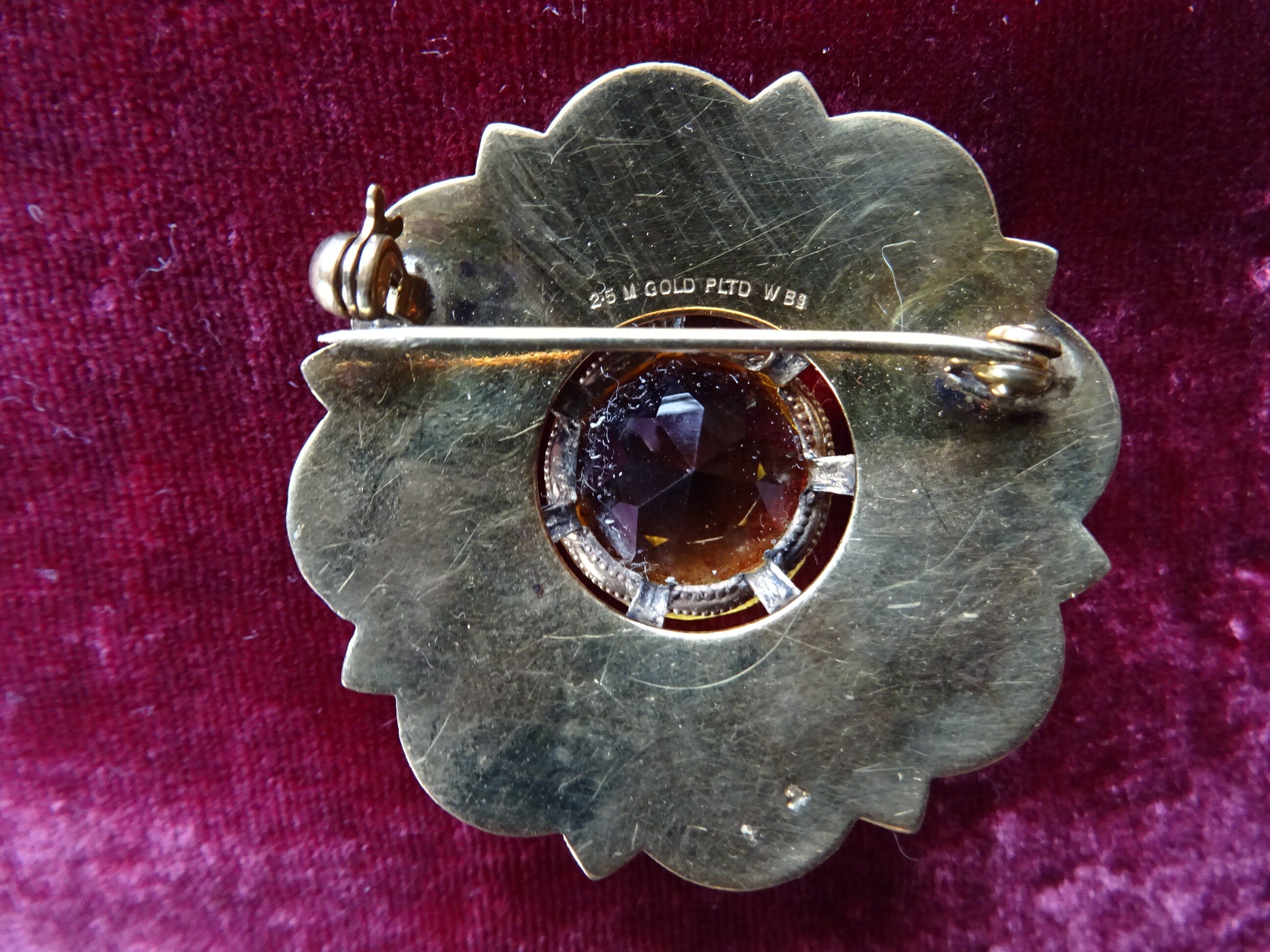 Vintage 1950s Gold Plated Scottish Cairngorm Plaid Brooch with Etsy