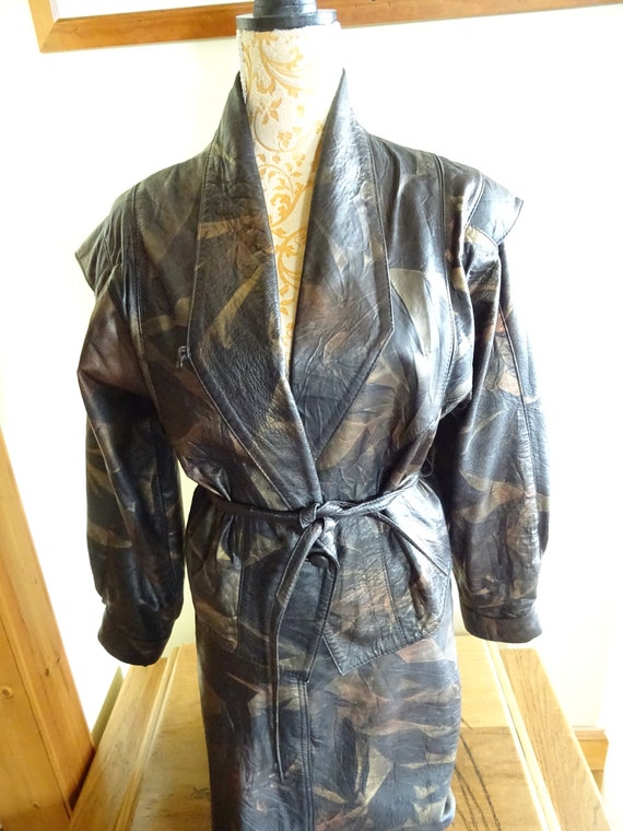 Amazing Vintage 1980s Leather Skirt Suit