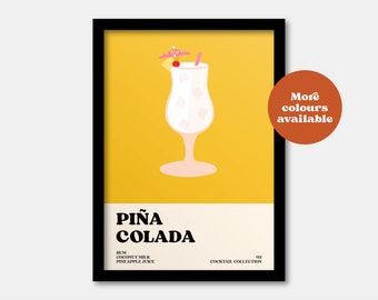 Cocktail Posters Pina Colada Print A4,A3,A2,A1 Cosmo Print Mojito Print Cocktail Posters Pina Colada Print A4,A3,A2,A1 Cosmo Print Mojito Print