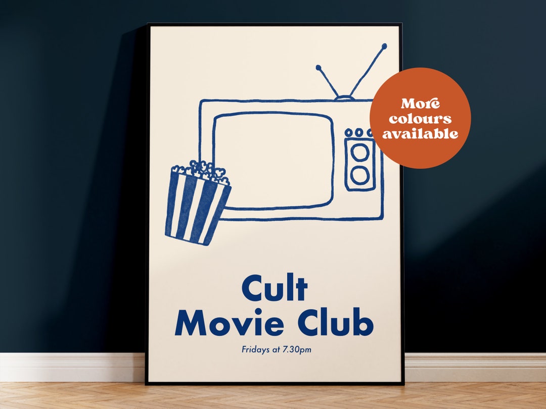 Cult Movie Club Poster Painted Print Movie Art Film Print Etsy