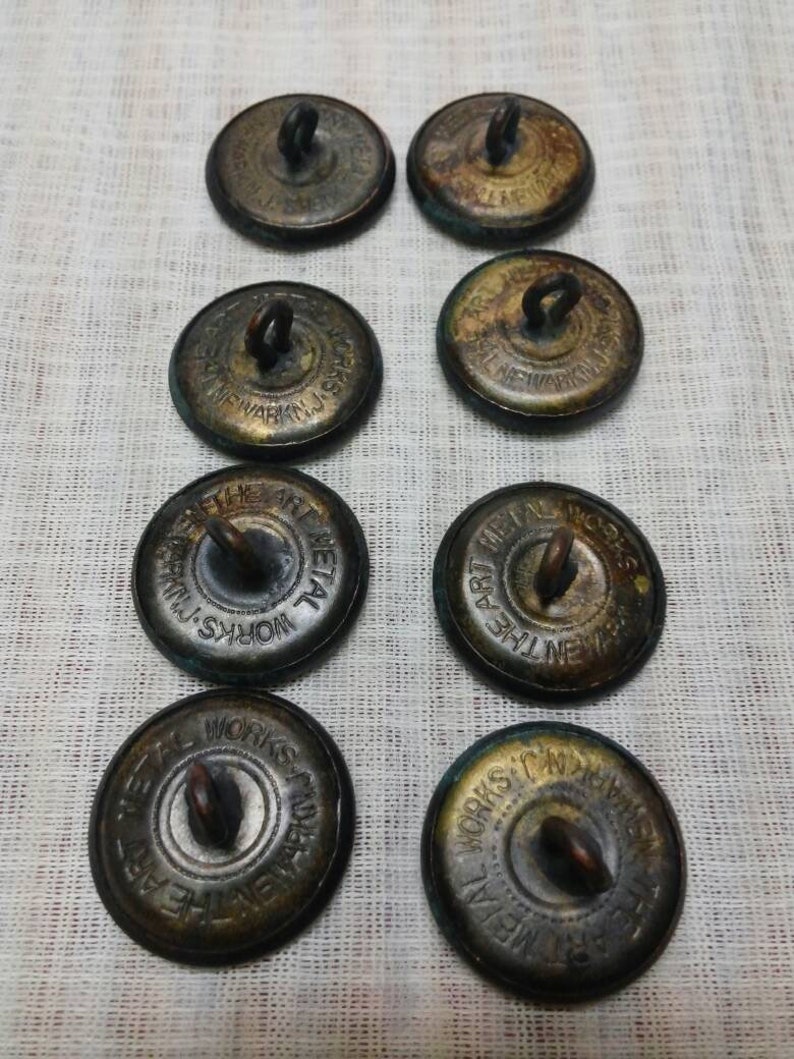 Newark NJ The Art Metal Works 8 piece button collection Etsy