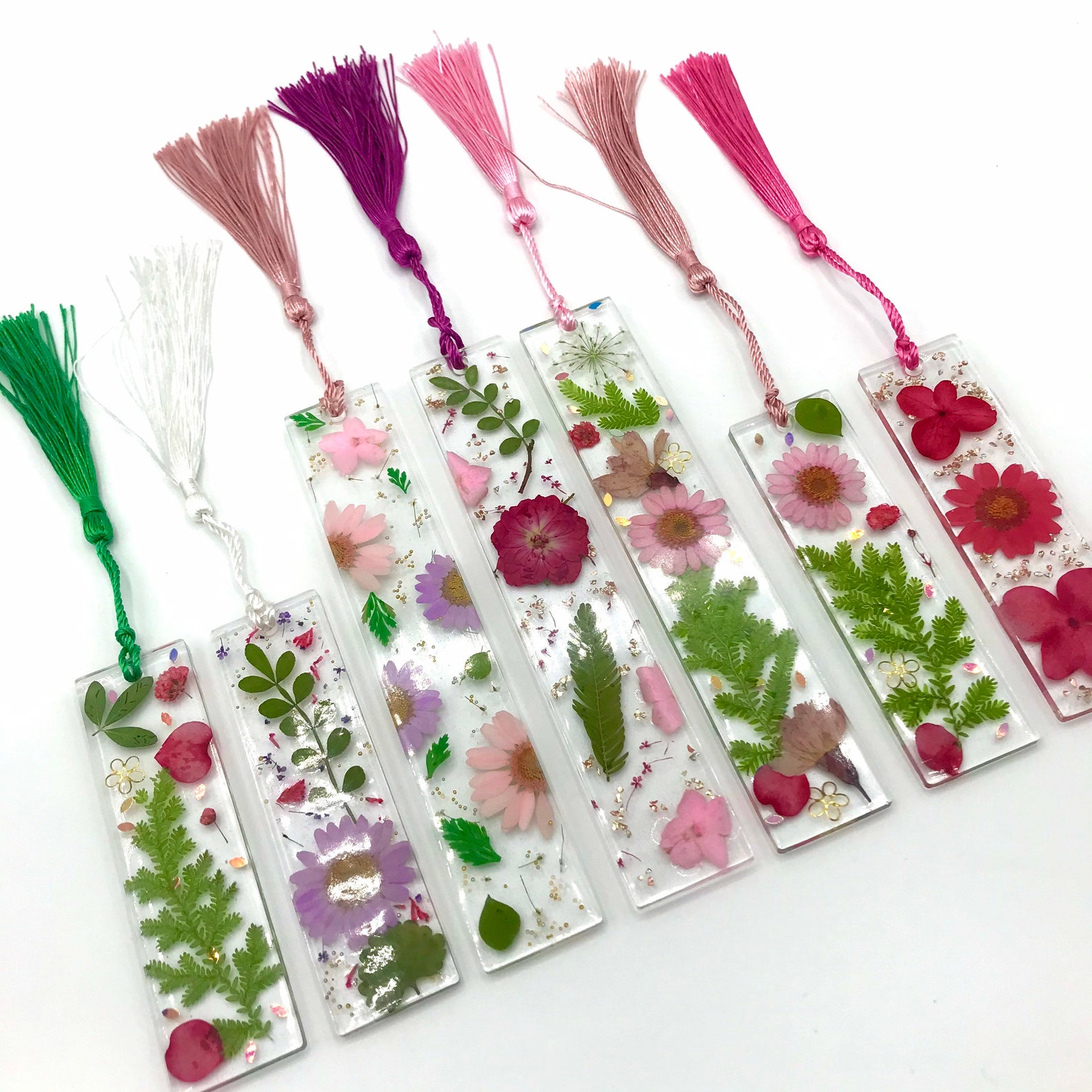 Handmade real flower resin bookmark Etsy