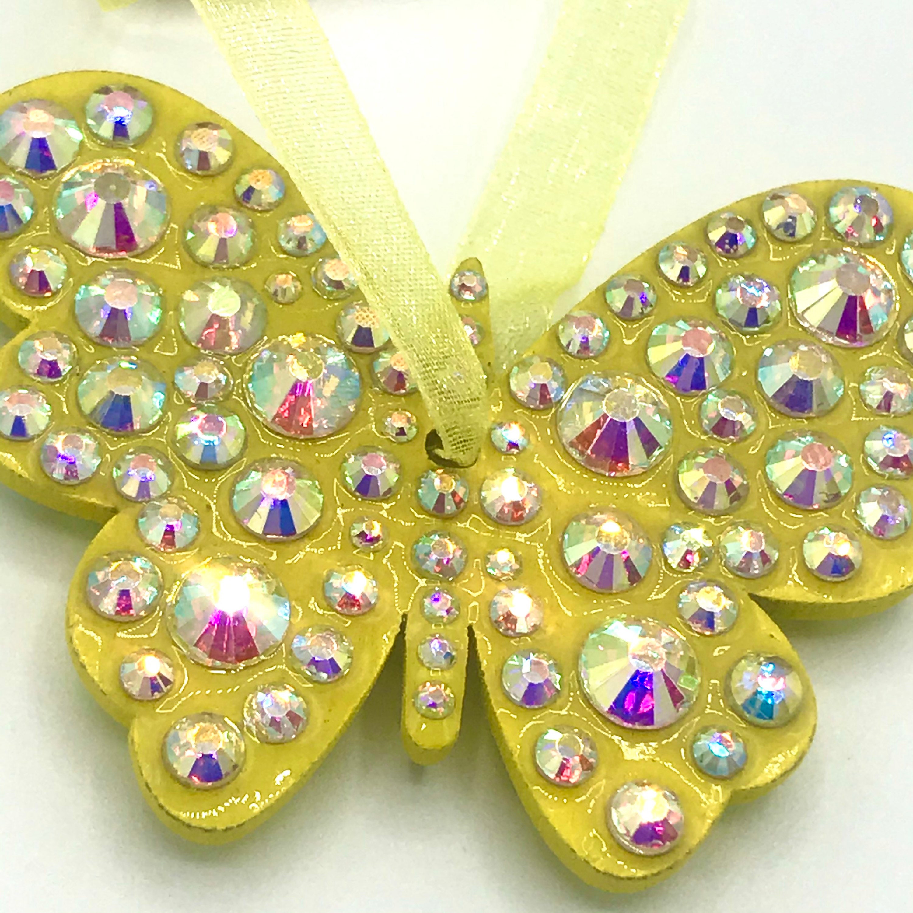 Handmade Crystal Butterfly Hanging Decoration Etsy UK