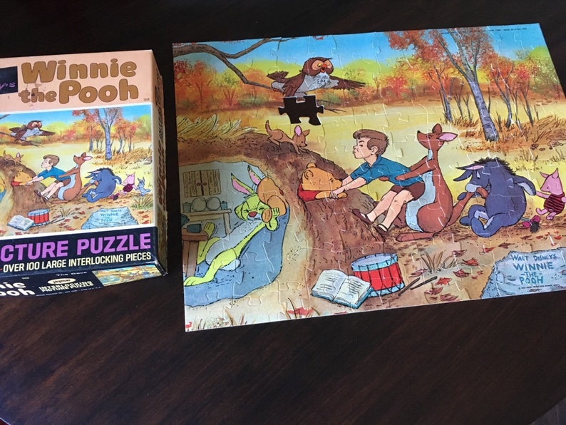 Friend Of Winnie The Pooh Crossword Clue Vintage 1964 Walt Disney Winnie the Pooh Picture Puzzle | Etsy