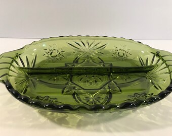 Green Glass Relish Dish