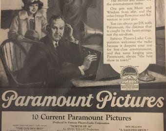 1925 Paramount Pictures Ad, antique magazine ad