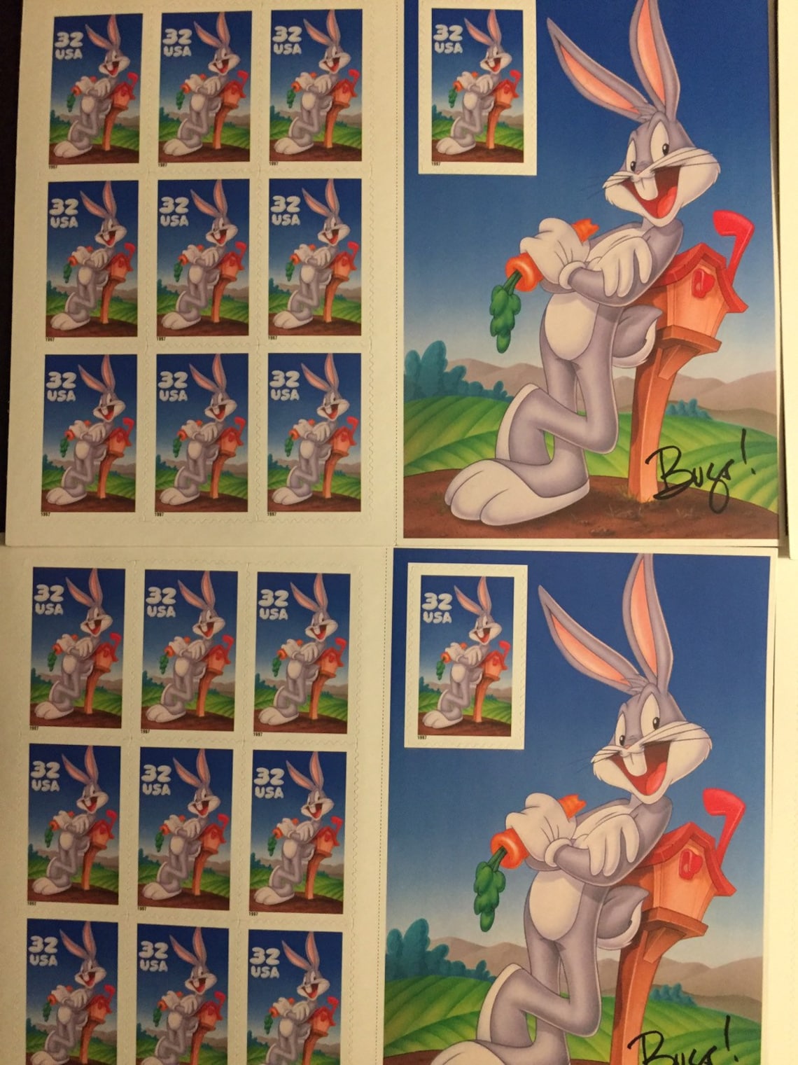 Bugs Bunny Stamps, 50 Stamps, Looney Toon Stamps, 1997 Etsy