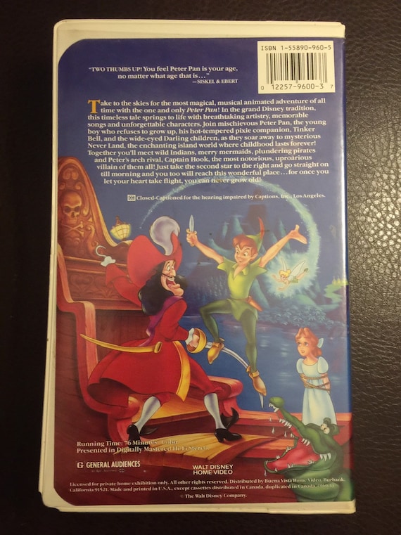 Disney's Peter Pan VHS Black Diamond Edition Vintage VHS - Etsy Canada