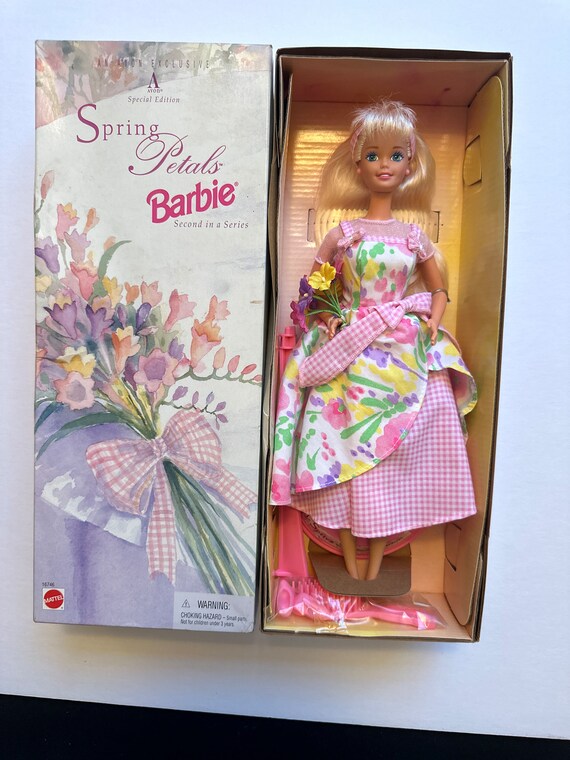 1996 Spring Petals Barbie Avon Exclusive Special Edition Mattel Second in a Series 16746 NOS Etsy
