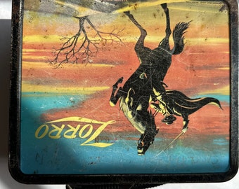 1958 Zorro Metal Lunchbox, Allison, Walt Disney, Nashville, Tenn