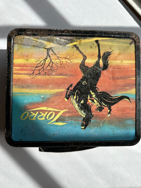 1958 Zorro Metal Lunchbox, Allison, Walt Disney, Nashville, Tenn