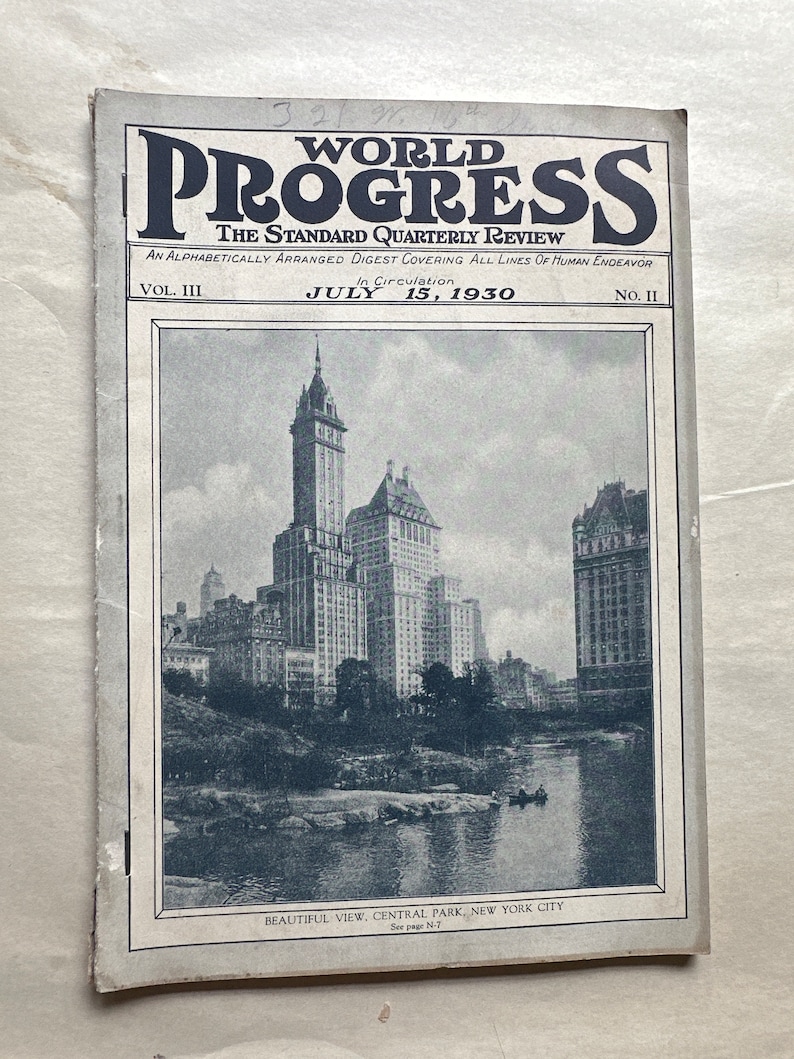 World Progress Magazine, the Standard Quarterly Review, July 15, 1930 ...