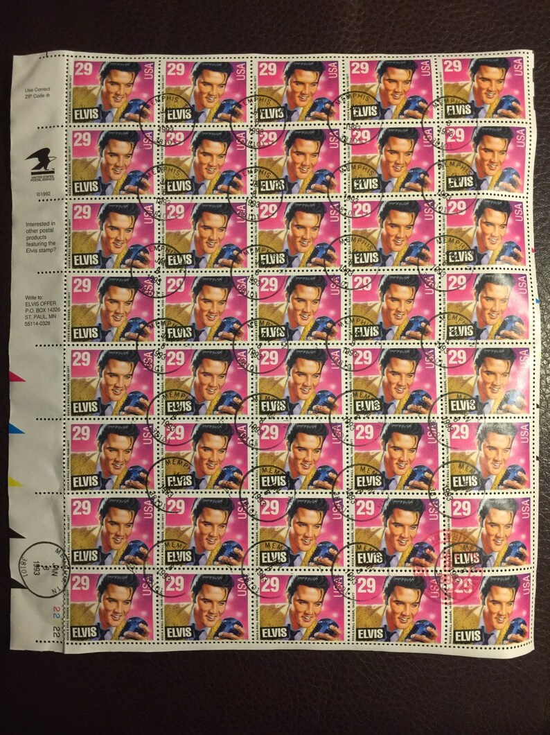 Elvis Presley Stamps 1993 first day of issue January 8 Etsy
