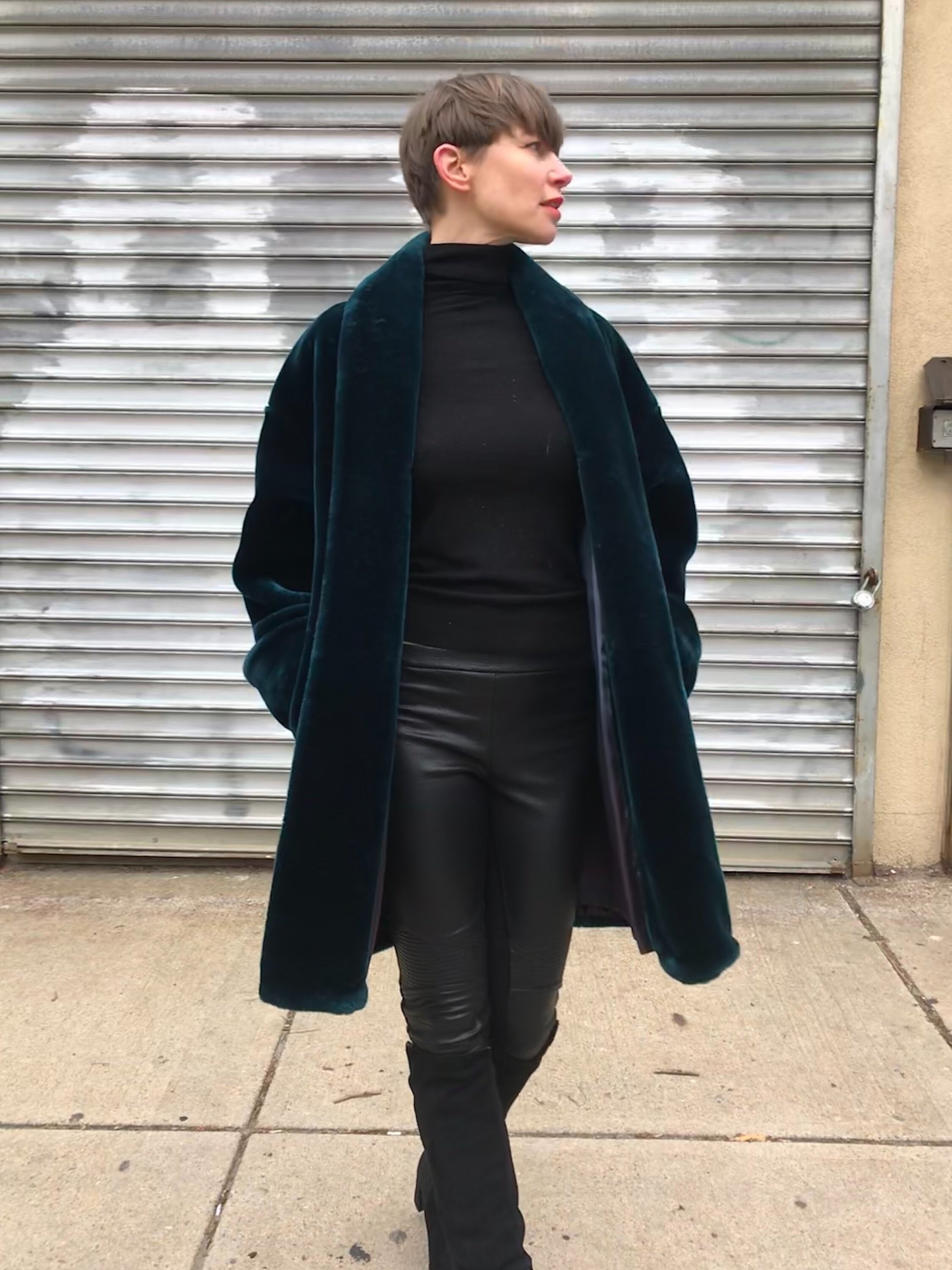 Fluffy Velvet Faux Fur Coat - Etsy
