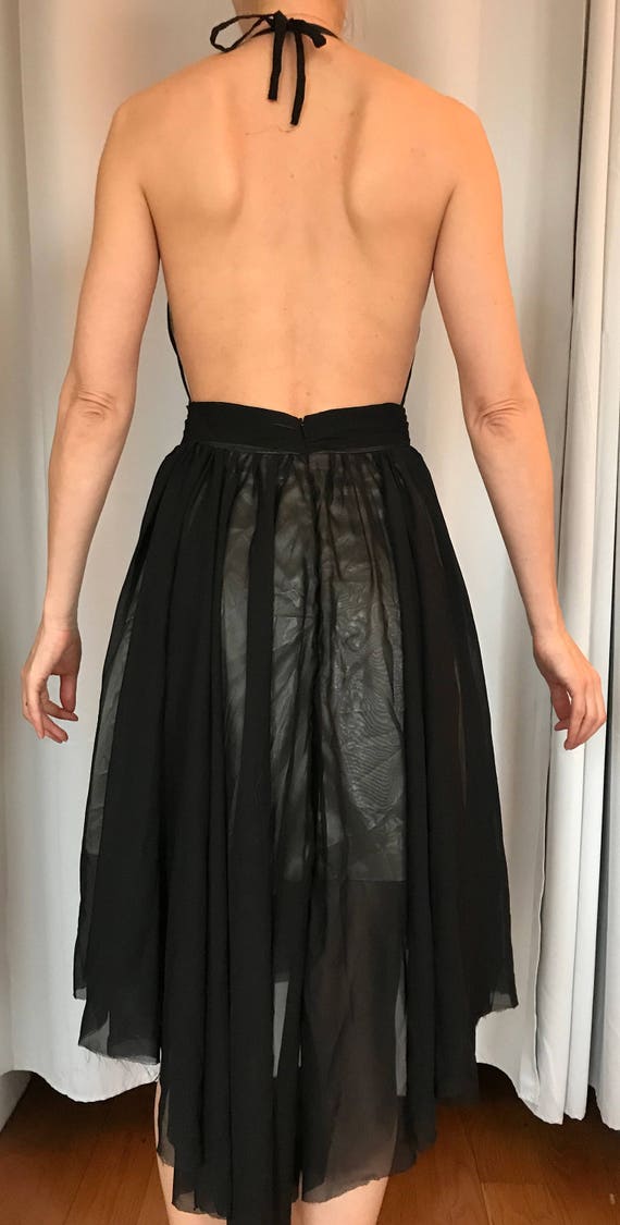 Black Vintage Party Dress  - Super Sexy, Backless… - image 8