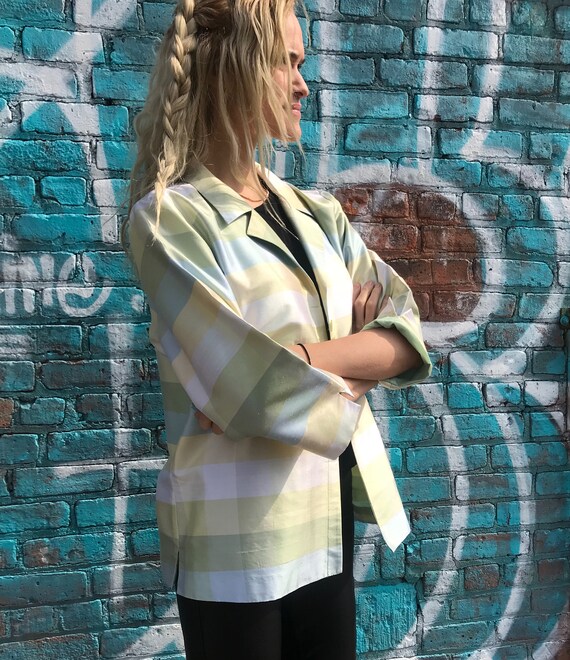 Candy Colored Pastel Silk Blazer - Vintage Liz Cl… - image 2