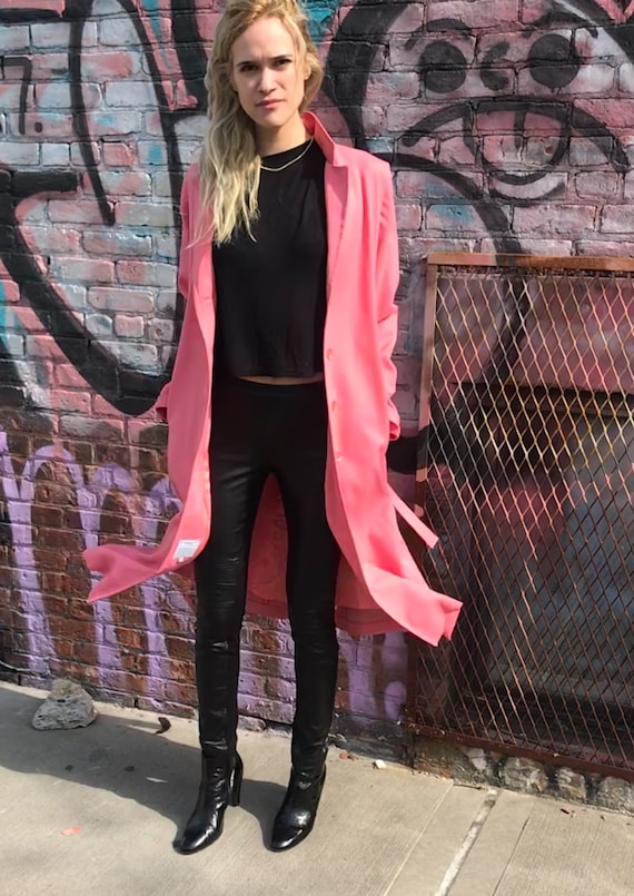 Vintage Rouge Pink Trench Coat