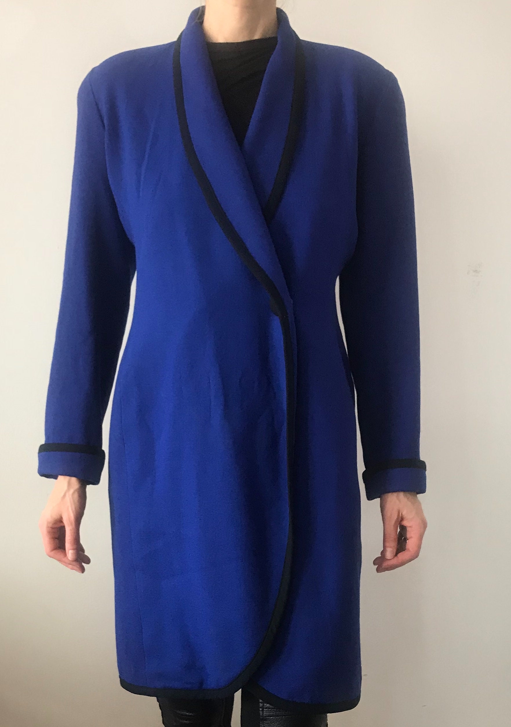 Azure Blue Slim Coat Vintage Ann Taylor | Etsy