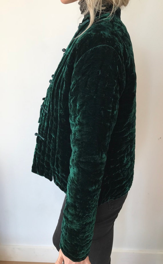 Vintage Bottle Green Jacket - Chinese Inspired - image 4