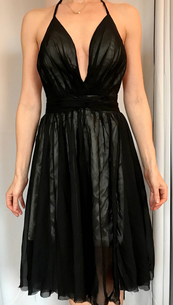 Black Vintage Party Dress  - Super Sexy, Backless… - image 6