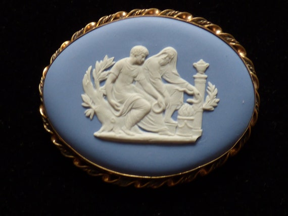 Wedgwood Blue Jasperware Brooch Etsy