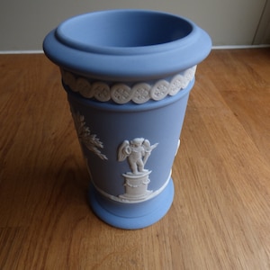 Wedgwood Blue Jasperware Spill Vase